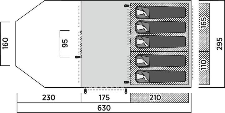 Produktbild Easy Camp Tunnelzelt Palmdale 500 Lux (Tunnelzelt, 18.40 kg, 5 Personen)