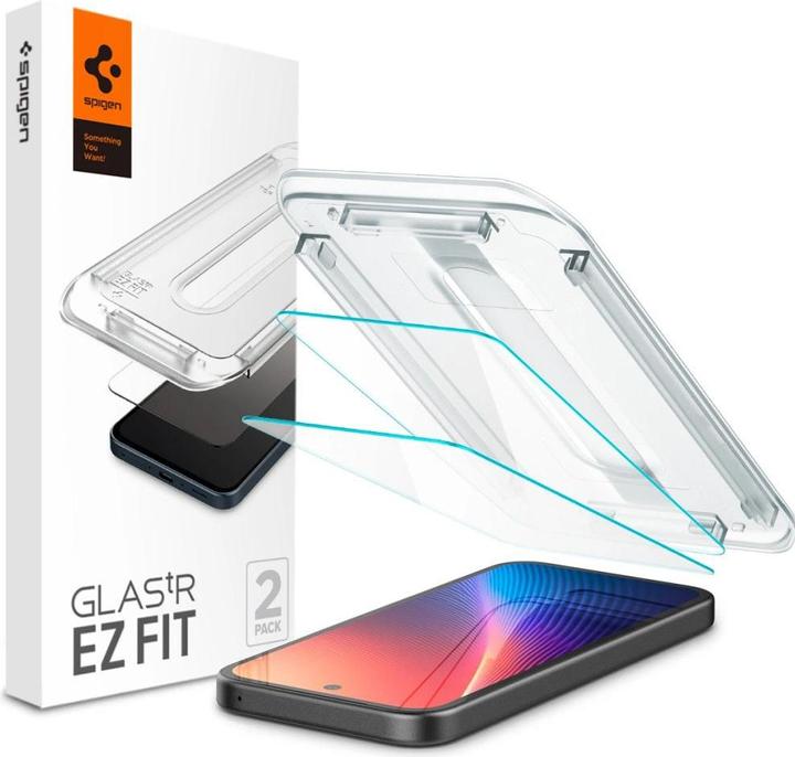 Immagine prodotto Spigen EZ Fit Gehärtetes Glas Clear Displayschutzfolie mit Einbaurahmen Google Pixel 9a (2 Pezzo/i, Google Pixel 9a)