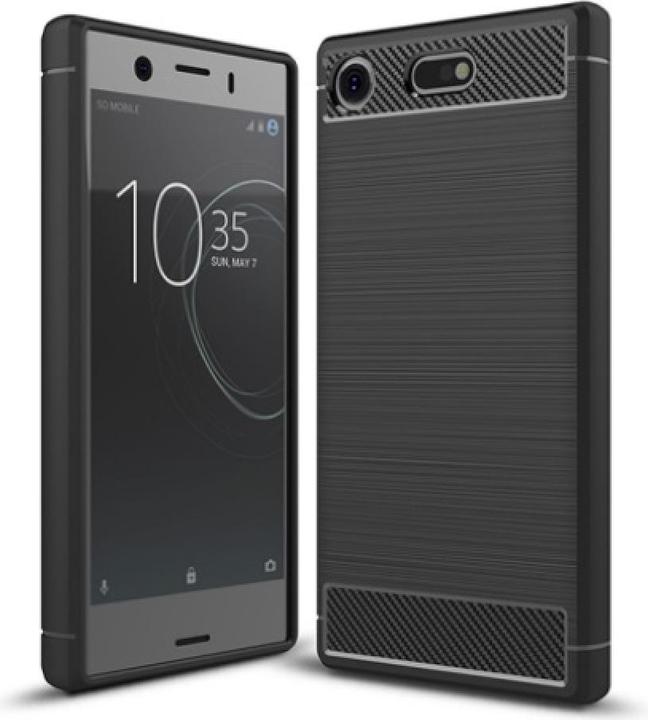 Produktbild Screenguard Sony Xperia XZ1 Compact Hülle Carbon Brushed Soft TPU (Sony Xperia XZ1 Compact)