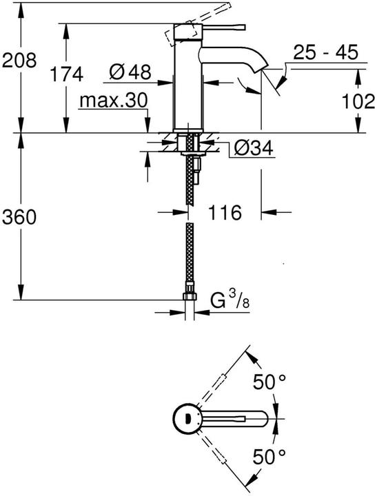 Produktbild Grohe Essence Einhand-Waschtischbatterie S-Size