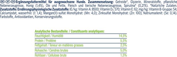 Nährwerte und Zutaten Dentalife Kausnack ActivFresh Small (Adult, 30 Stk., 490 g)