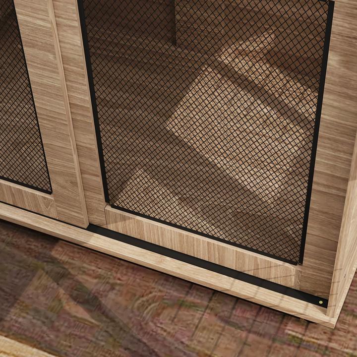 Actual product image PawHut Hundekäfig Spanplatte, Stahl Nussbaum