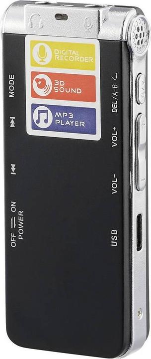 Produktbild Renkforce RF-DVR-L169 Digitales Diktiergerät Aufzeichnungsdauer (max.) 40 h Schw (8 GB)
