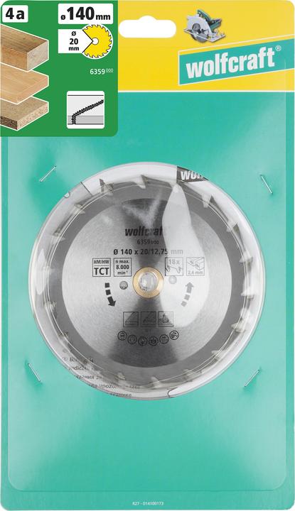 Produktbild wolfcraft wolfcraft 1 Kreissägeblatt HM, 18 Zähne ø140mm