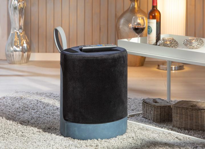 Produktbild Inter Link Hocker Viviane Samt schwarz