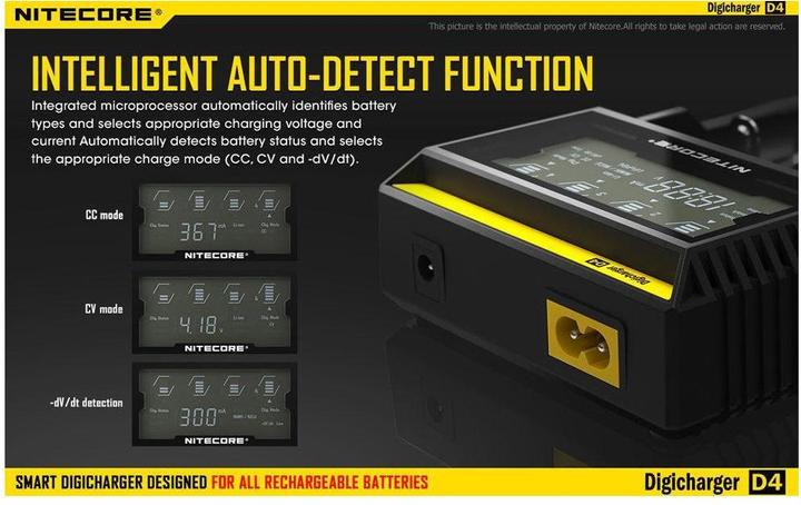 Image du produit Nitecore Digicharger D4EU - Version UE (1 pcs, C, AAA, RCR123A, AA, Chargeurs sans batterie)
