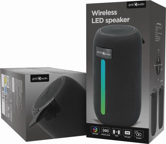 Actual product image Gembird Wired speakers Portable Speaker||Black|Portable/Wireless|Bluetooth|SPK-BT-LED-07 (4 h, Rechargeable battery operated)
