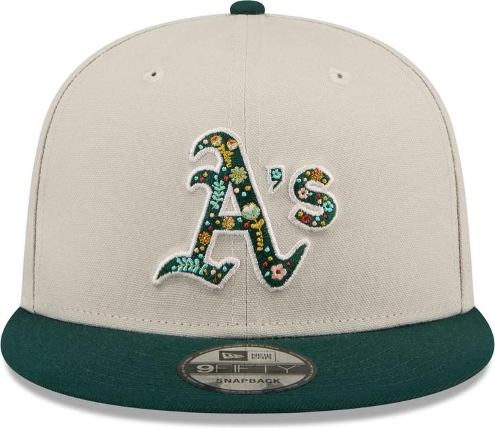 Actual product image New Era 9Fifty Snapback Cap - FLORAL Oakland Athletics stone
