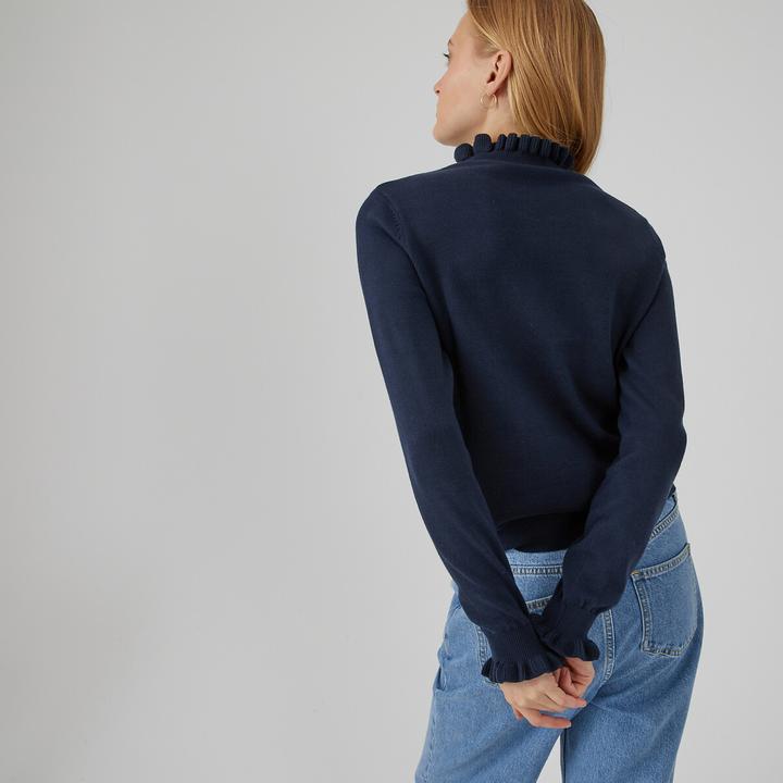 Immagine prodotto La Redoute Collections Maglia con colletto a balze e maniche lunghe (L)