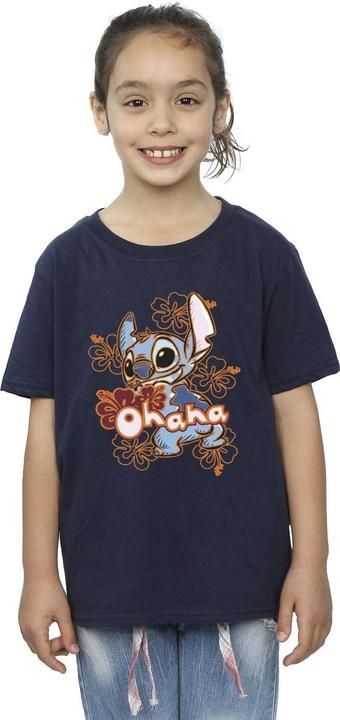Immagine prodotto Disney Lilo And Stitch Ohana Orange Hibiscus Maglietta Ragazze (128)