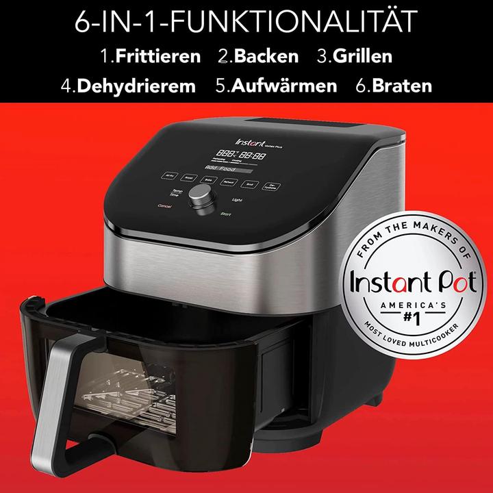 Image du produit Instant Vortex Plus ClearCook OdourErase RVS 5,7 litres (6 Qt) 6-en-1 airfryer frituren roosteren grillen