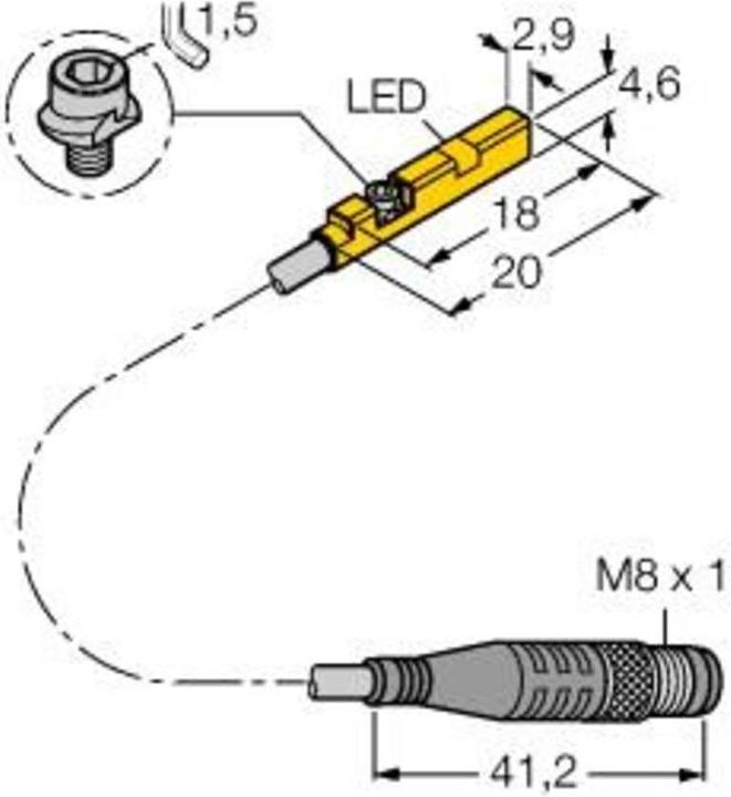 Turk TURCK BIM-UNR-AP6X-0.3-PSG Sensore di campo magnetico, per cilindro pneumatico BIMUNRAP6X03PSG (Kit elettronica)