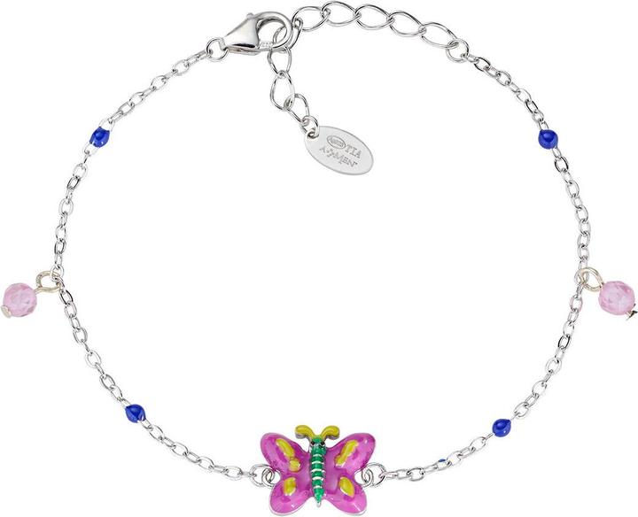 Amen Junior Pink Butterfly Armband (16 cm, Silber 925, Emaille)