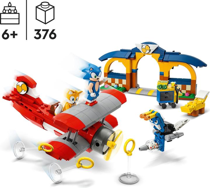 Actual product image LEGO Tails' tornado plane with workshop (76991, LEGO Sonic)