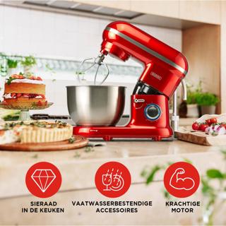 Image du produit Bourgini Classic Kitchen Chef - Keukenmachine - Rood (1250 W)