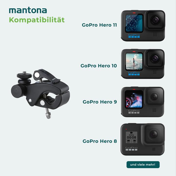 Produktbild mantona Klemmhalterung XL (Hero 6, Hero 7, Hero 3, Hero 3+, Hero 4, Hero 2, hero 5)