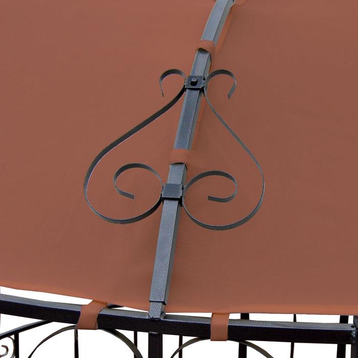 Produktbild Swisshandel24 Pergola Almeria, Rundpavillon Garten Pavillon, stabiles Stahl-Gestell Ø 3m - terrakotta-braun (300 cm, 300 cm)