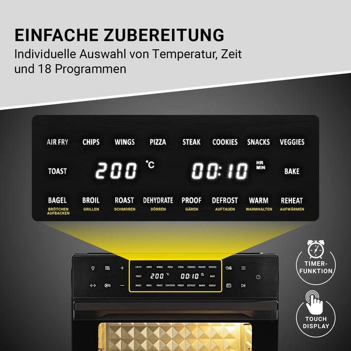 Actual product image N8werk Digital Hot Air Oven in Midnight Black 30 L