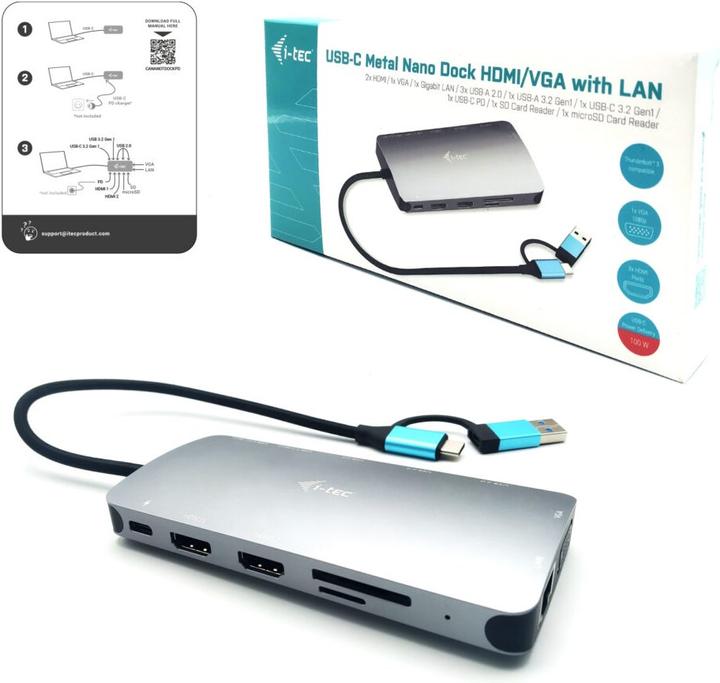 Produktbild i-tec Cananotdockpd (USB-C, 4 Ports)