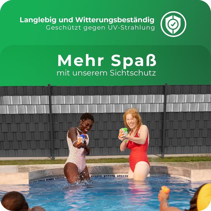 Produktbild Novatool Premium PP 100m Rollen Sichtschutzstreifen für Doppelstabmattenzaun Fenster GRAU für 40 Rei (10000 cm)