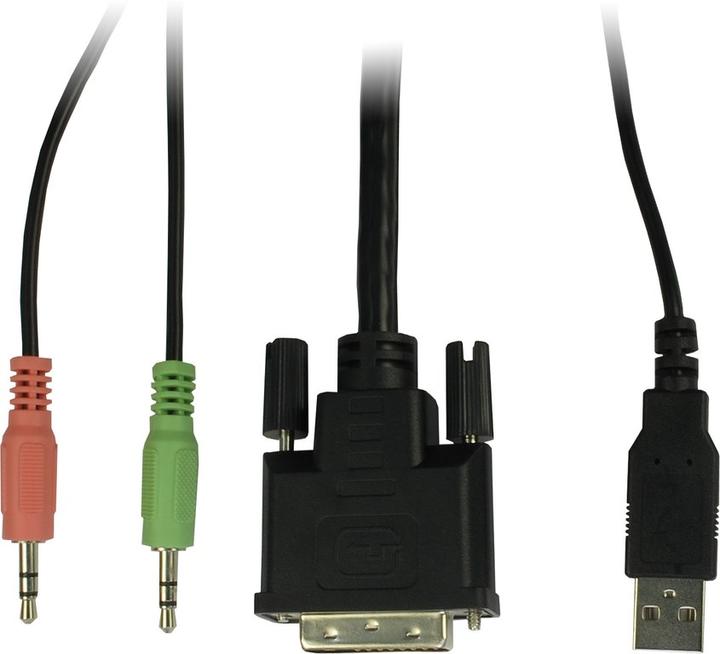 Produktbild Intertech KVM KVM-AS-21DA 2x DVI-I 2x 3pol 3,5mm Klinke 2x USB