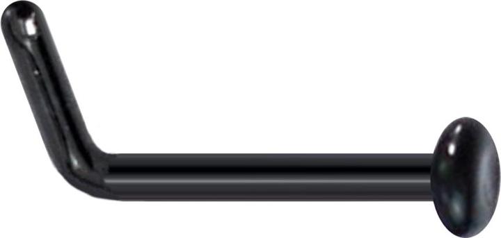 Star Piercing Nasenstecker gewinkelt schwarz mit Teller (Glas, ohne Messing)