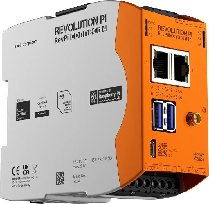 Actual product image Kunbus RevolutionPi Connect 4 PR100377 PLC expansion module