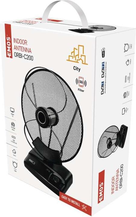Actual product image Emos Indoor Antenna CITY ORBI-C200, DVB-T2, D (Indoor antenna, DVB-T / -T2, DAB/ DAB+)