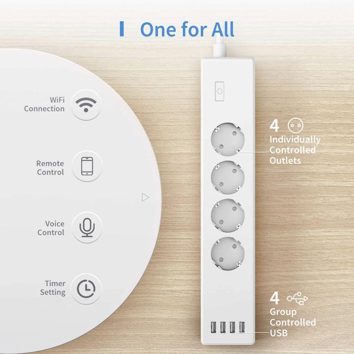 Produktbild Meross Smart Wi-Fi Surge Protector (8 x, USB, Nema-5, 1.80 m)