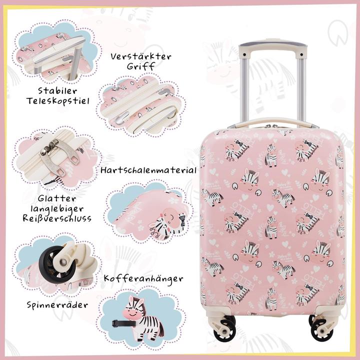 Immagine prodotto Coolife 5-teilige Kinderkofferset (23.70 l, Bagaglio a mano (fino a 50 litri))