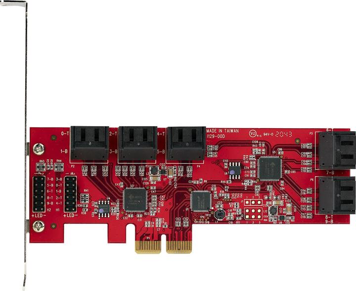 Actual product image StarTech com Carte PCI Express SATA 10 ports - Carte Contrôleur PCIe SATA - 6Gbps - ASM1166 Non-Raid