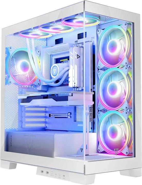 Actual product image Modecom Computer case Volcano SPACE APEX ARGB MIDI USB 3.0 X 2 CYPE-C white (mATX, ATX, ITX)