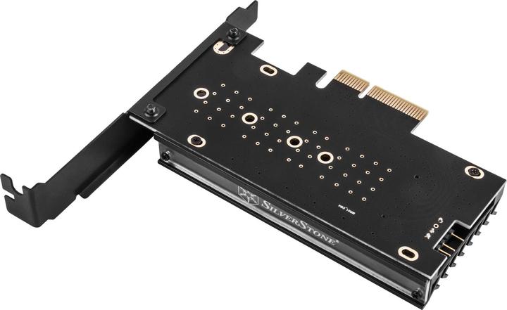 Image du produit Silverstone SST-ECM24-ARGB - Carte SuperSpeed PCI-E Express X4 vers M.2 (NVMe SSD NGFF), alu. heatsink (PCI-E x4)