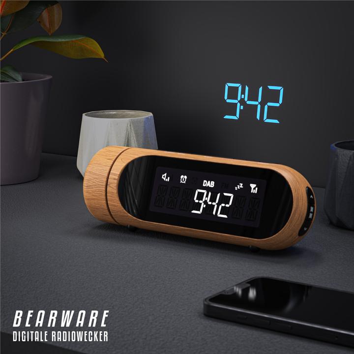 Produktbild Bearware Projektionswecker, Radiowecker DAB Plus, FM & DAB+ Küchenradio digital, Wecker, 4 Helligkeitsstufen