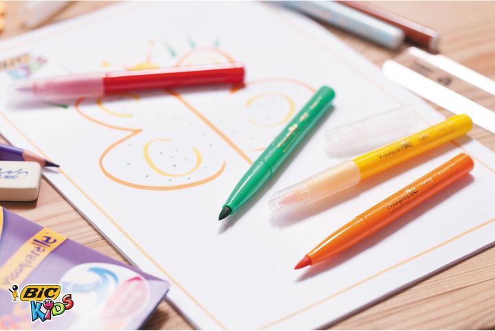 Image du produit Bic Kids Stylos à pointe de fibre Visaquarelle (Multicolore, 10 x)