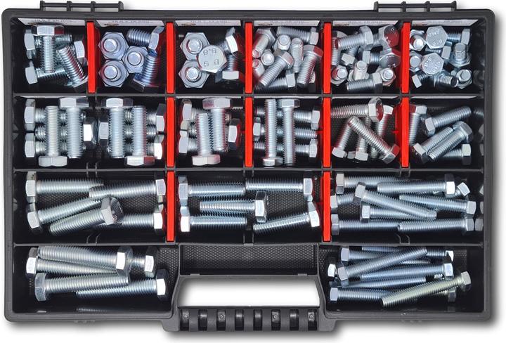Actual product image Schraubenbox24 Hexagon bolts assortment M8-M10 // 10mm-50mm 110 pcs. Screw box DIN 933 (110 Screws per piece)