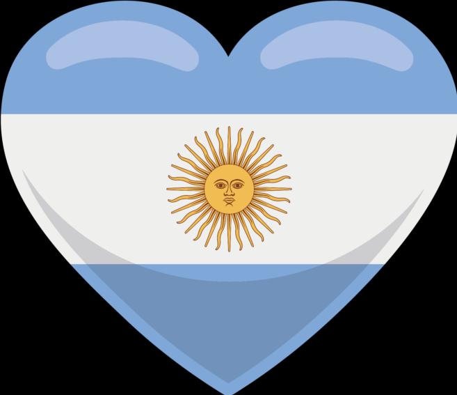 Produktbild Bügelbilder Bügelbild Argentinien Flagge herzform