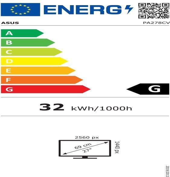 Energy Label ASUS ProArt PA278CV (2560 x 1440 pixels, 27")