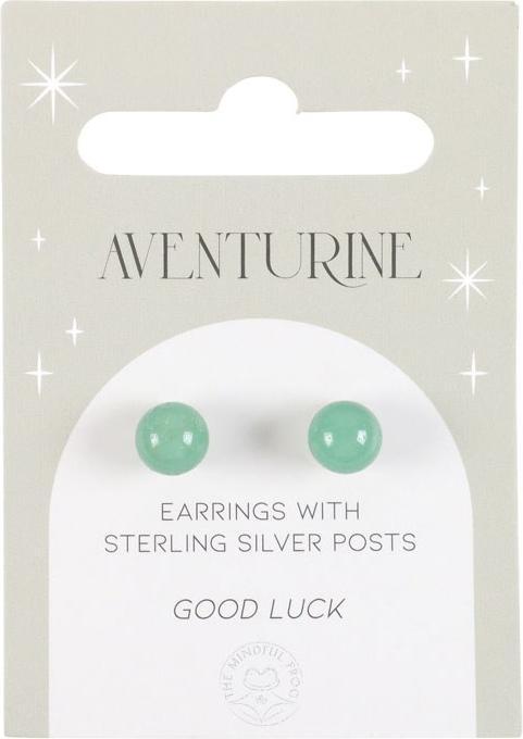 Actual product image Something Different Semi Precious Aventurine Stud Earrings (100% synthetic material)