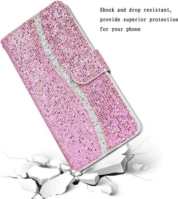 Immagine prodotto MU Style Copertina in pelle glitterata con strisce (Apple iPhone SE (terza generazione), Apple iPhone SE (seconda generazione), Apple iPhone 8, Apple iPhone 7)