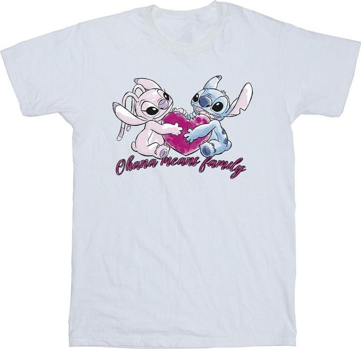 Disney Lilo And Stitch Ohana Heart With Angel TShirt Mädchen