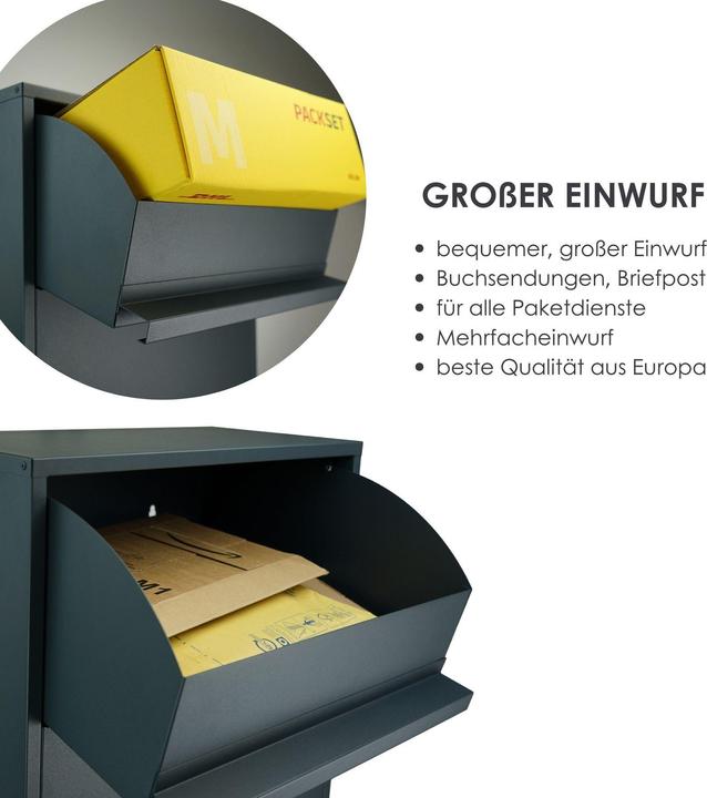 Produktbild Mocavi Paketkasten PBox 55 anthrazit Sicherungseinwurf RAL 7016