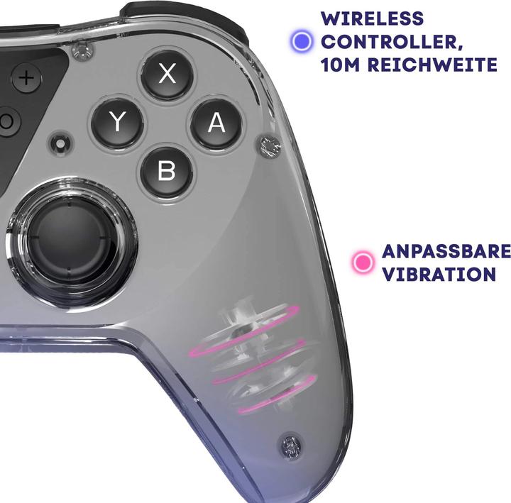 Produktbild Oniverse Nintendo Switch Astralite Controller Wireless Smoked Black inkl. Charging Station (Android, Switch OLED, PC, iOS, Switch, Switch Lite)