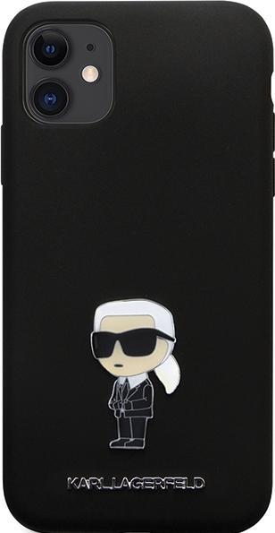 Produktbild Karl Lagerfeld KLHCN61SMHKNPK iPhone 11 / Xr 6.1" czarny/black Silicone Ikonik Metal Pin (Apple iPhone XR, Apple iPhone 11)