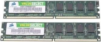 Image du produit Corsair ValueSelect (2 x 1GB, 667 MHz, DDR2-RAM, DIMM)