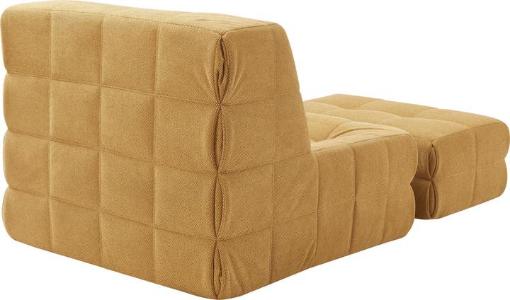 Produktbild En.Casa Bodensessel mit Fusshocker Koskyvn Textil Gelb