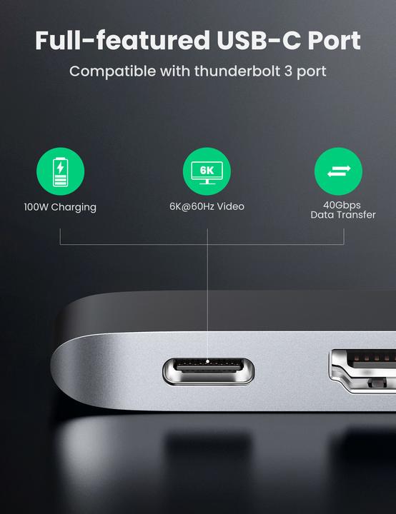 Image du produit Ugreen 5 in 2 -C Hub (USB-C, 5 Ports)