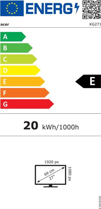 Etichetta energetica Acer KG271 (1920 x 1080 pixel, 27")