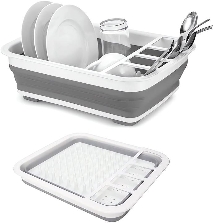 Produktbild König Design Geschirrständer faltbar Geschirrkorb für Spüle Camping Zubehör Campingzubehör