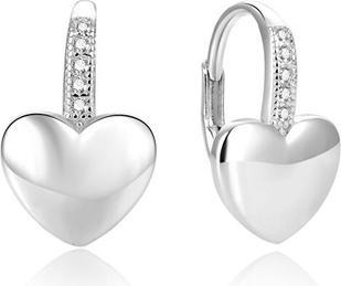 Beneto Heart-shaped silver earrings AGUC1775